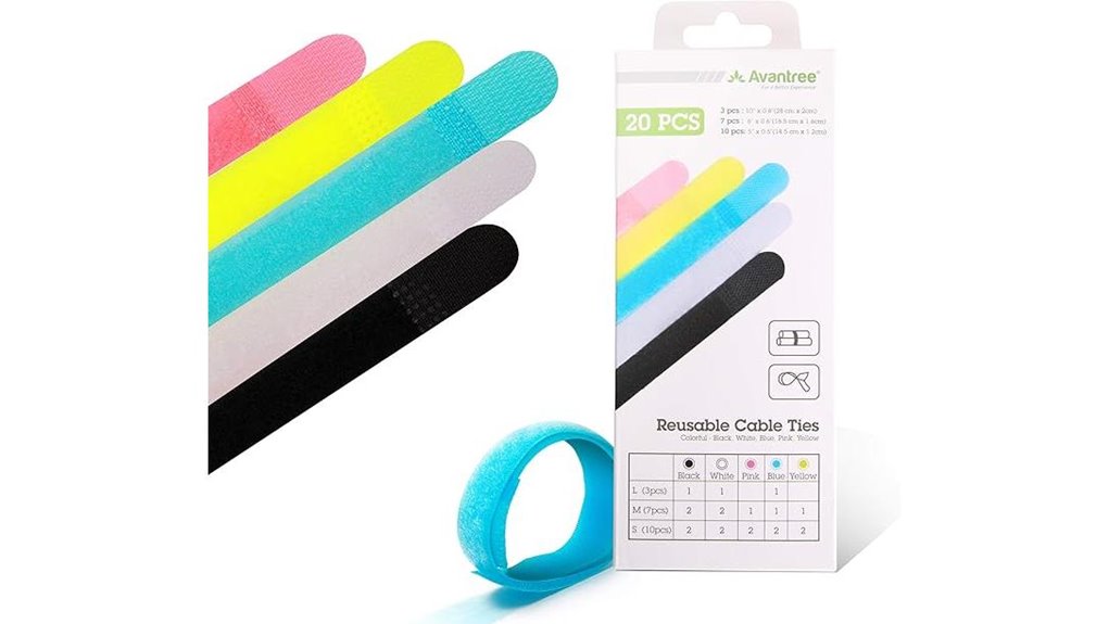 20 pack avantree reusable cord organizers