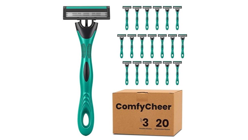 20 pack three blade men s disposable razors