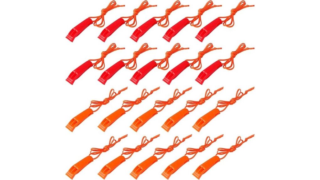 20 piece emergency whistle set