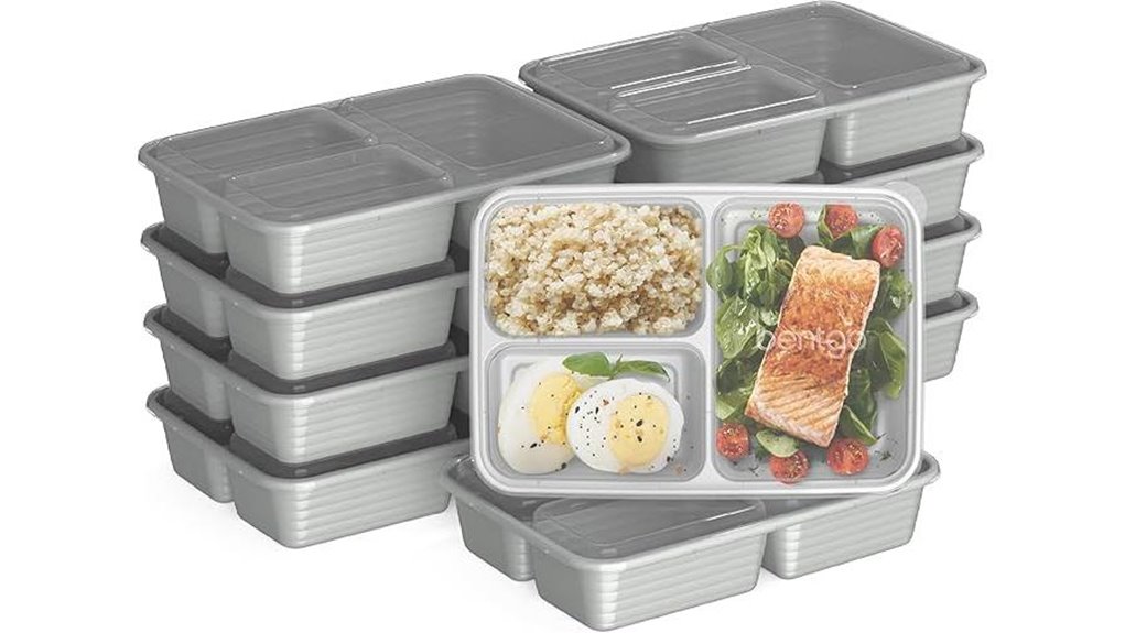 20 piece three compartment meal containers