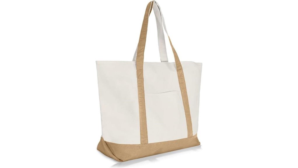 22 inch heavy duty zippered canvas tote