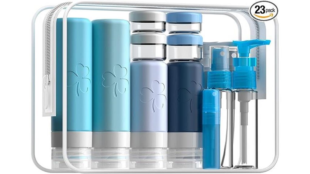 23 pack tsa silicone travel bottles