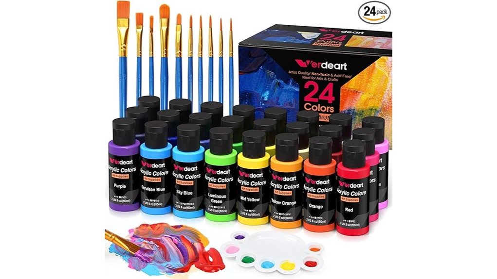 24 color acrylic paint set