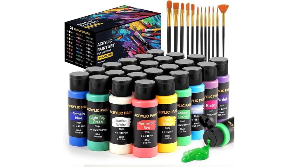 24 color acrylic paint set