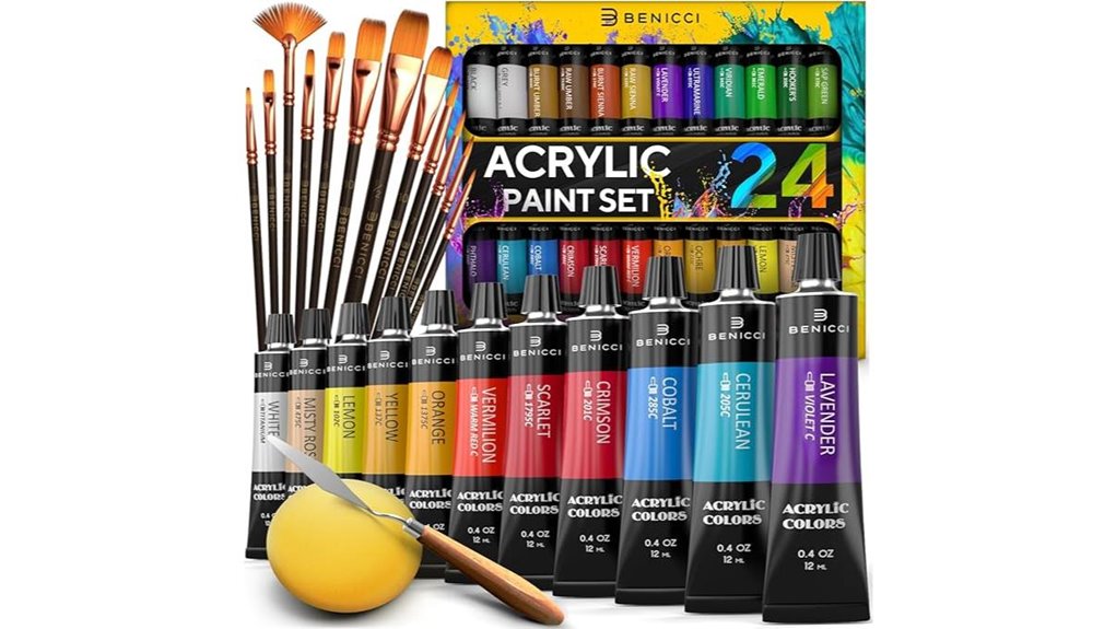 24 color acrylic paint set