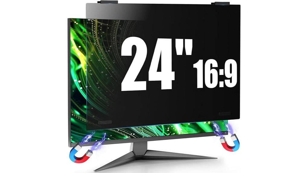 24 inch frameless magnetic privacy filter