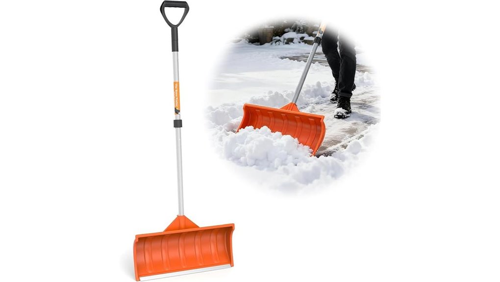 24 inch orange ergonomic snow pusher
