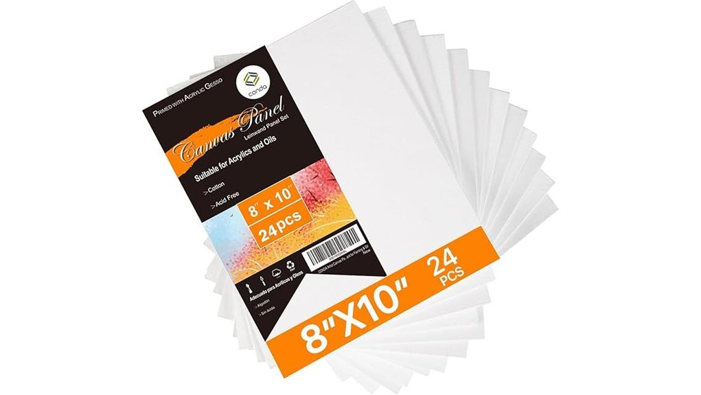 24 pack 8x10 cotton canvas panels
