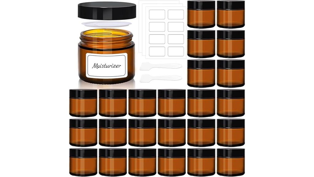 24 pack amber 2oz cosmetic jars