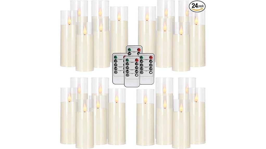 24 pack led flameless pillars