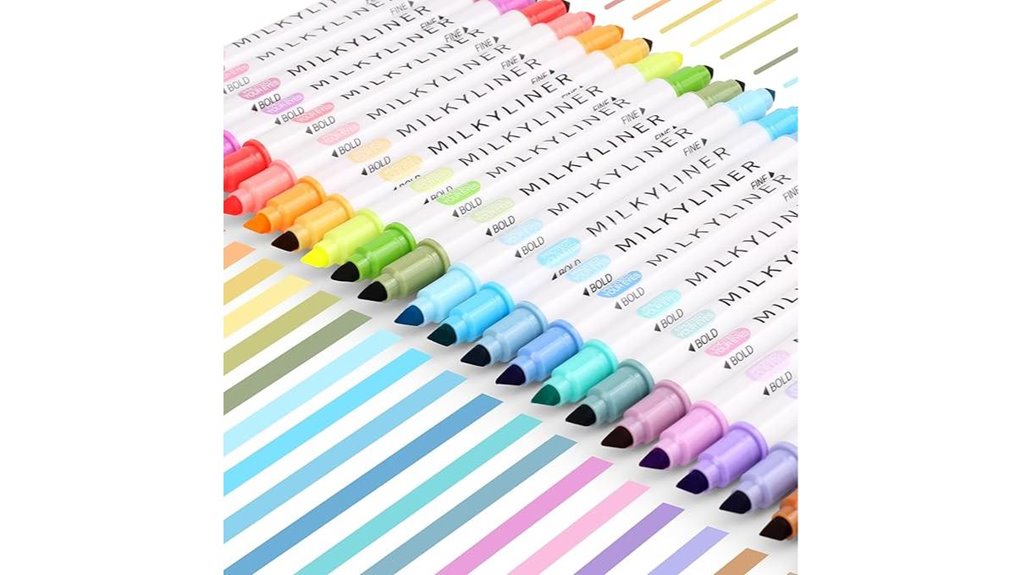 24 pastel dual tip highlighters