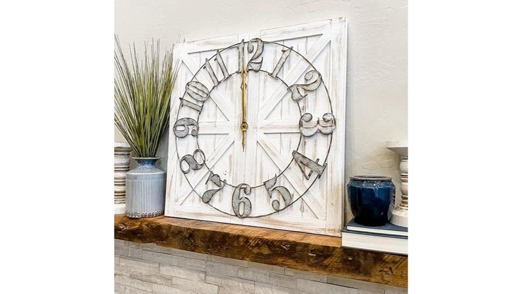 24 reversible farmhouse wall clock