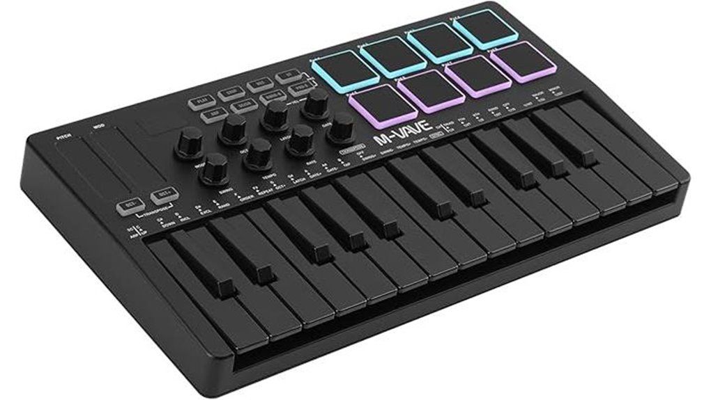 25 key usb bluetooth midi controller