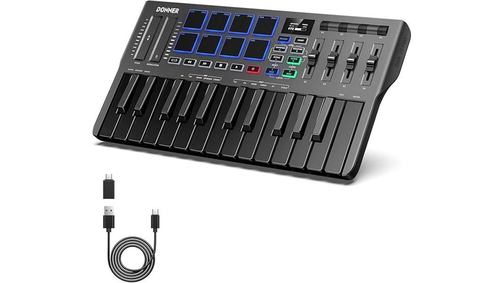 25 key usb c midi keyboard