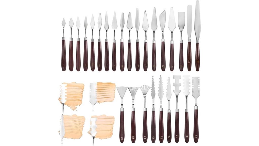 27 piece stainless steel palette knives