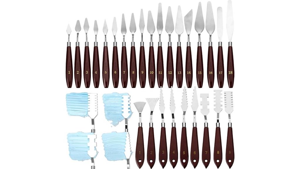 27 piece stainless steel palette knives