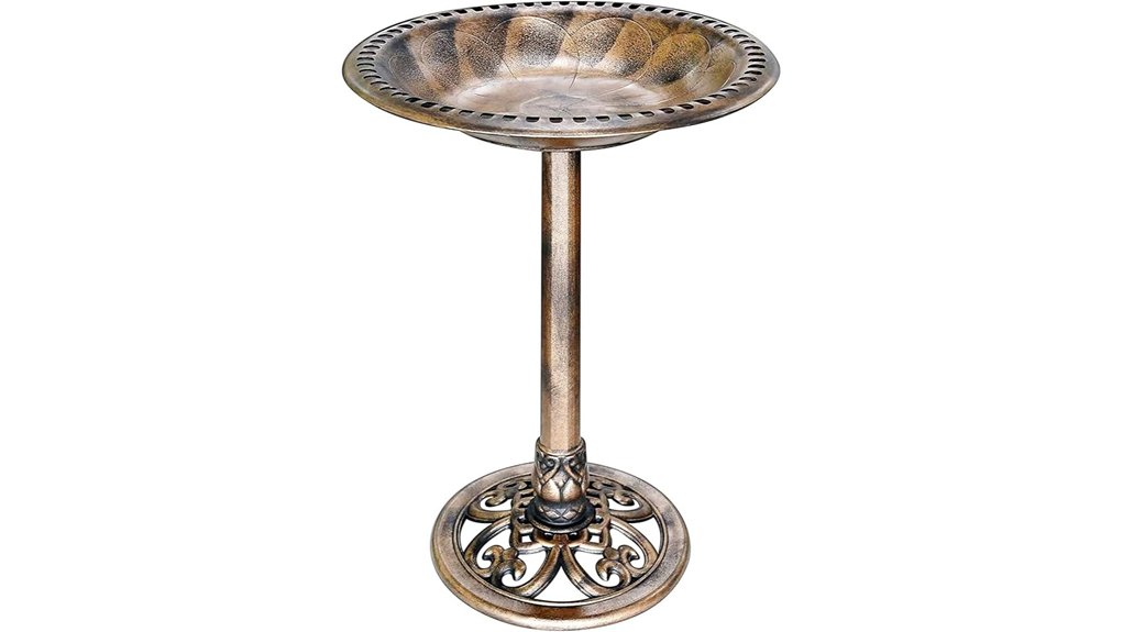 28 inch polyresin antique birdbath