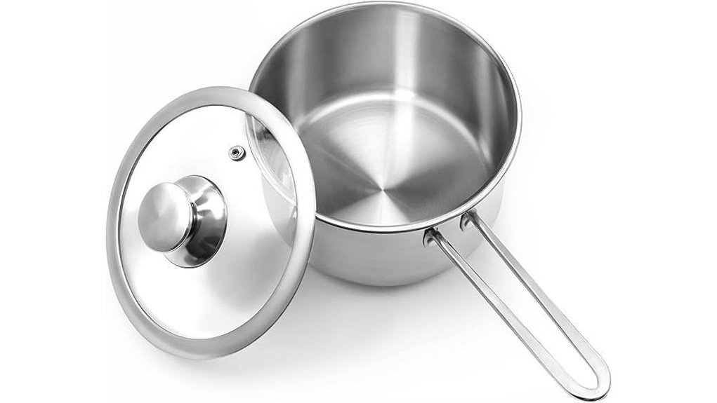 2 quart tri ply stainless saucepan