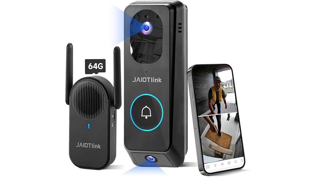 2k dual lens wireless doorbell