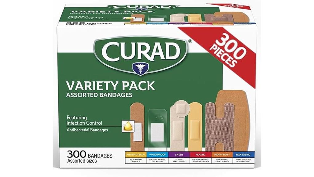 300 count assorted adhesive bandages