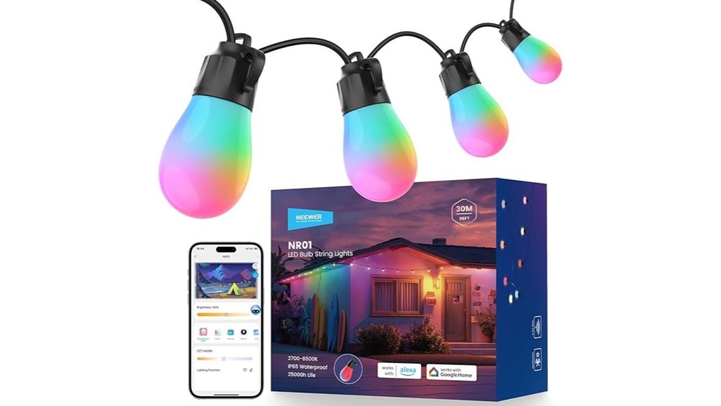 30 led rgbw outdoor stringlights