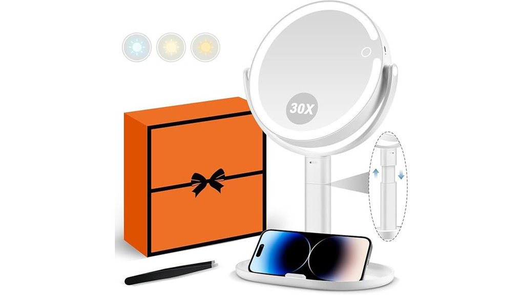 30x lighted vanity mirror