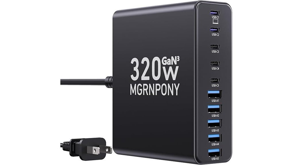 320w ten port gan chargingstation