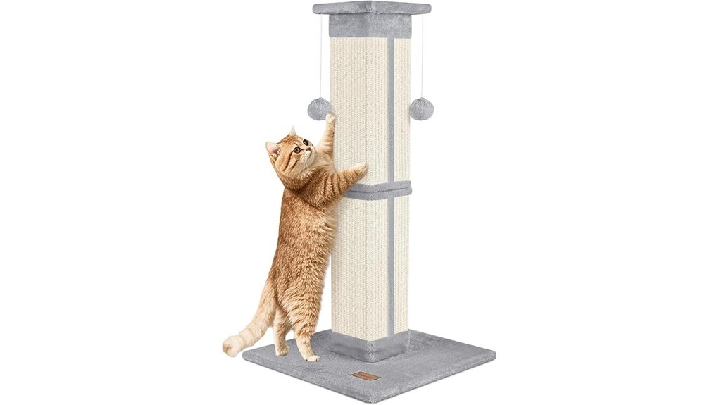 33 inch grey cat scratching post