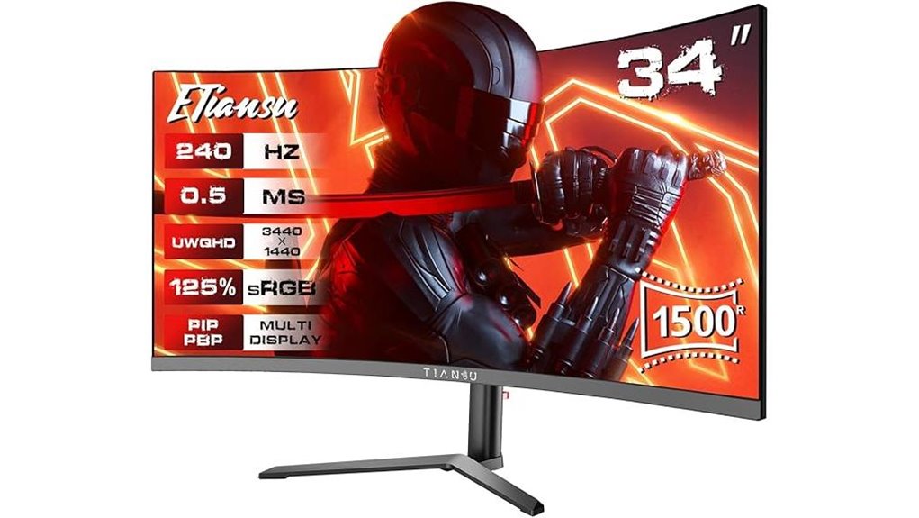 34 inch 240hz curved uwqhd monitor