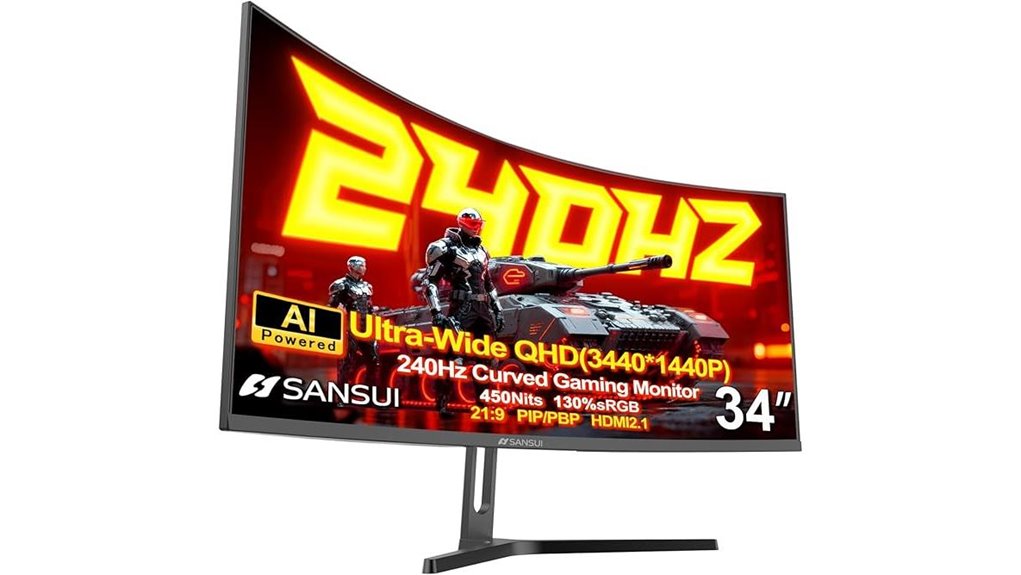34 inch 240hz ultrawide curved gaming