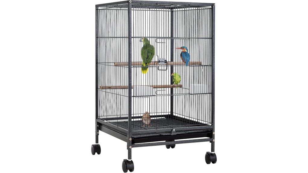35 inch wrought iron parrot cage