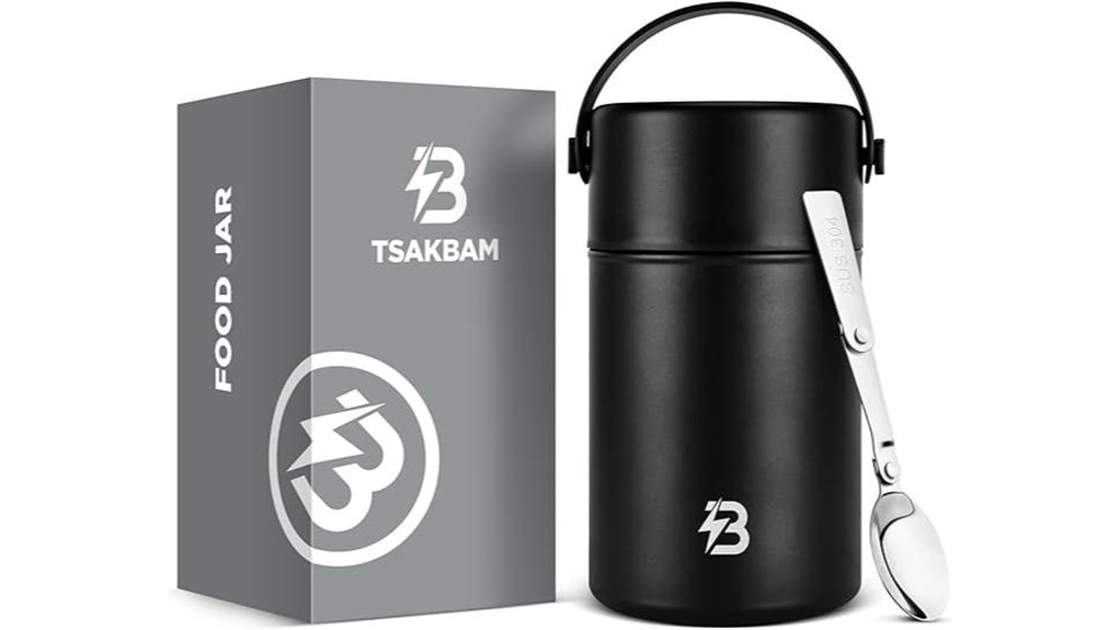 35oz black insulated food jar