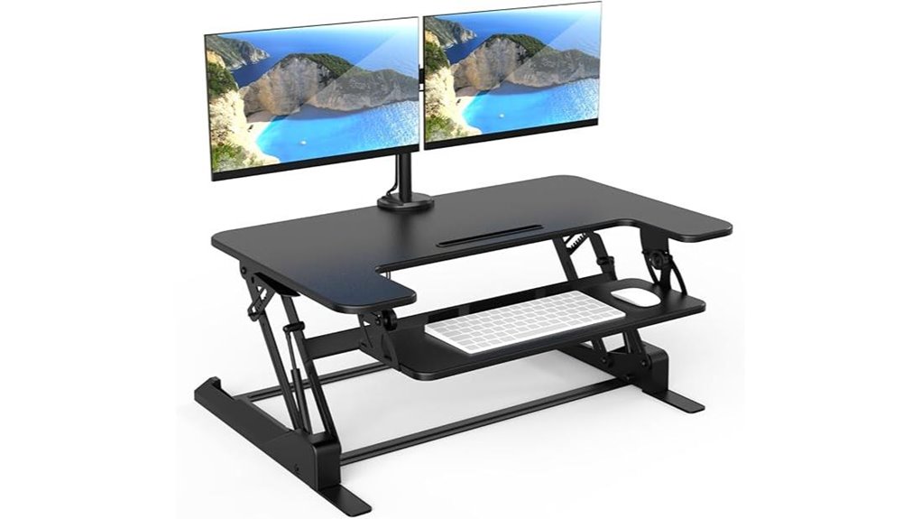 36 inch dual monitor standing desk