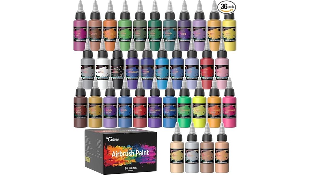36 water based acrylic colors