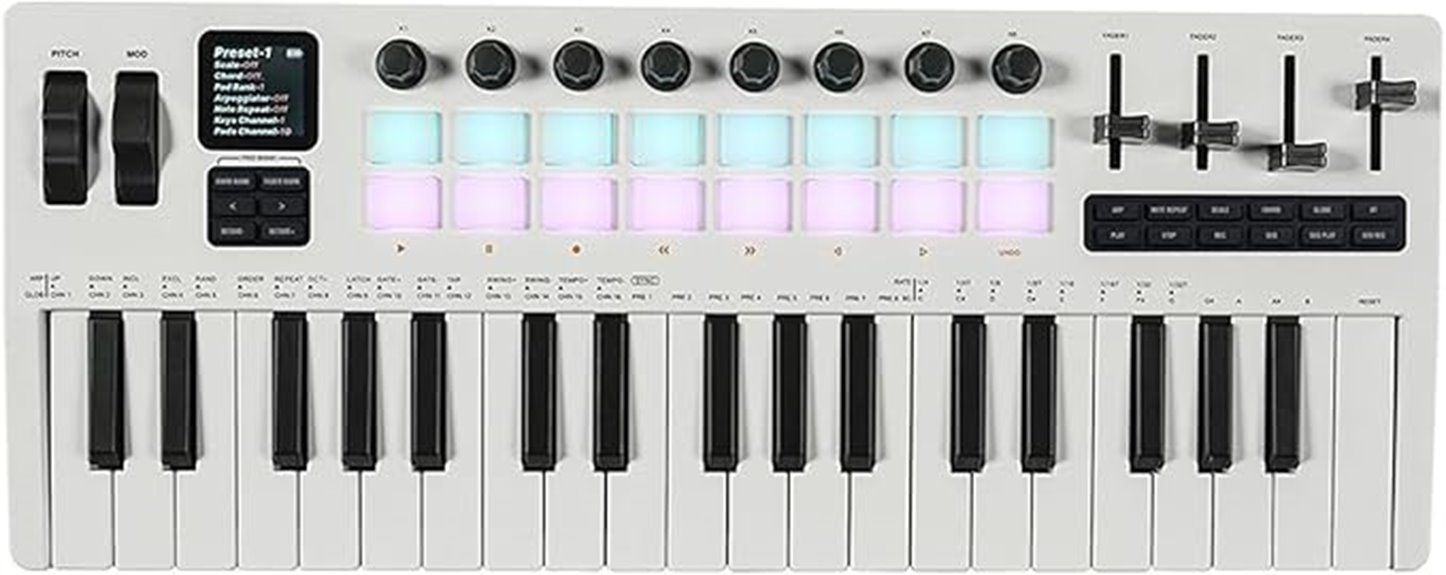 37 key midi controller pads