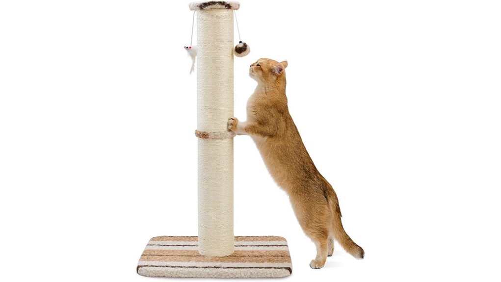 38 inch sisal cat scratcher with toys