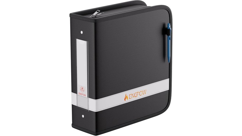 3 inch fireproof zippered binder