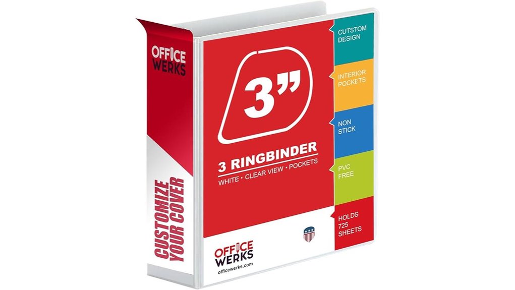 3 inch heavy duty binder with pockets