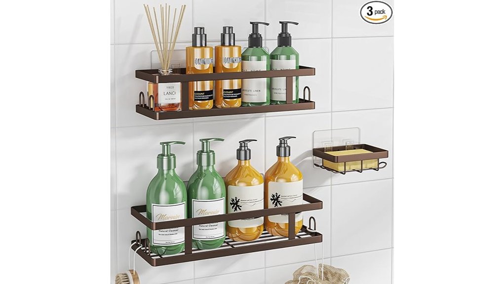 3 pack adhesive bronze caddy