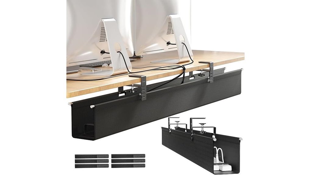 42 inch black under desk cable tray