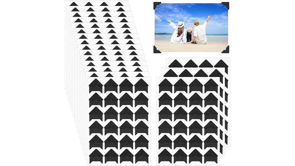 432 pack black photo corners