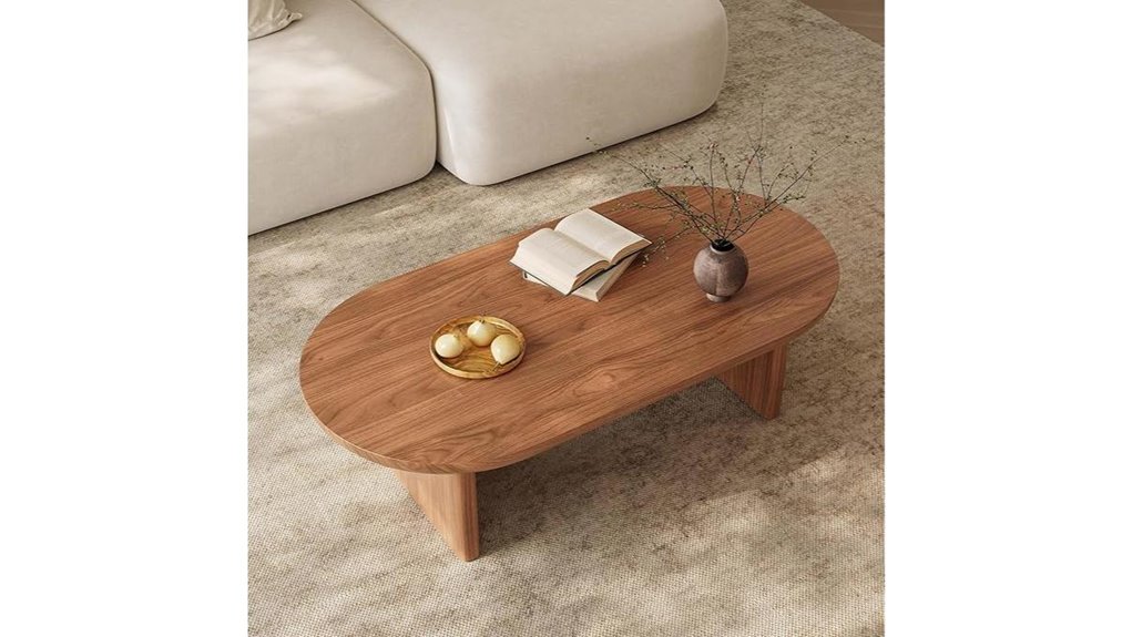 47 inch oval mid century wooden table