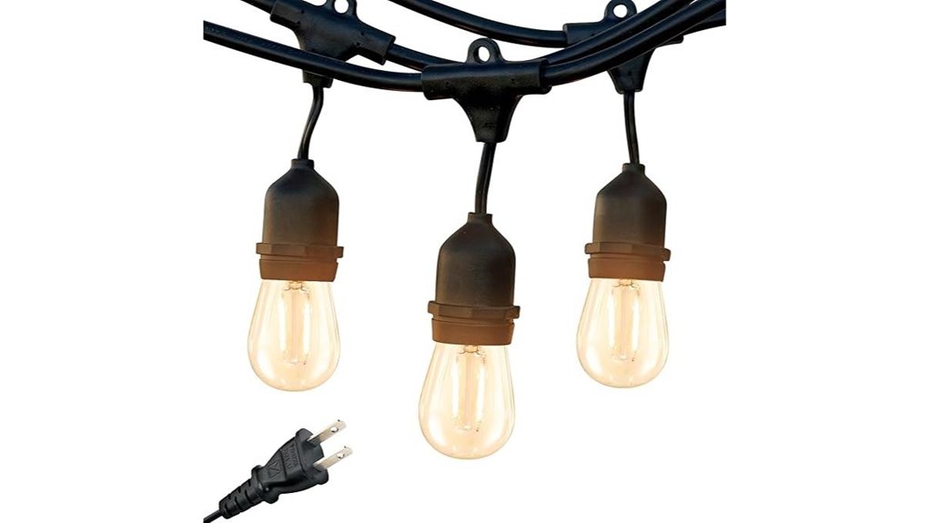 48ft waterproof outdoor string lights