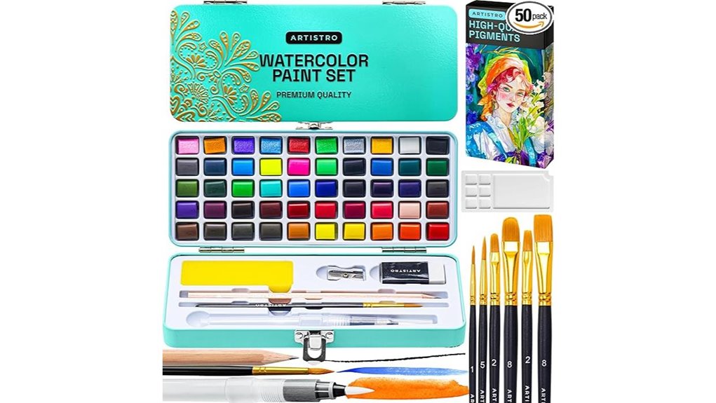 50 color portable watercolor set