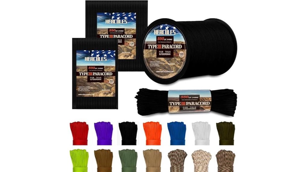 50 foot black parachute paracord