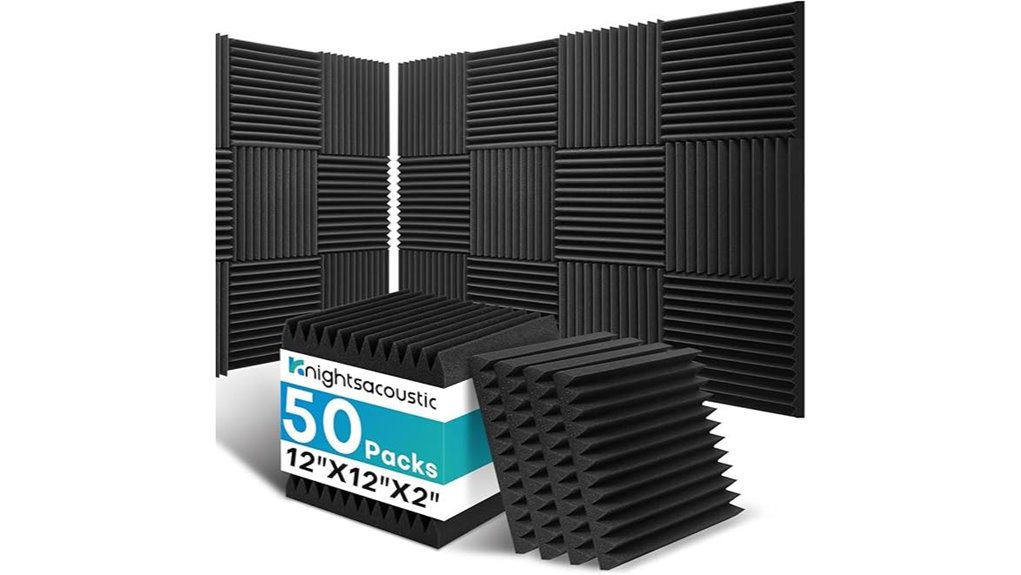 50 pack black acoustic foam panels