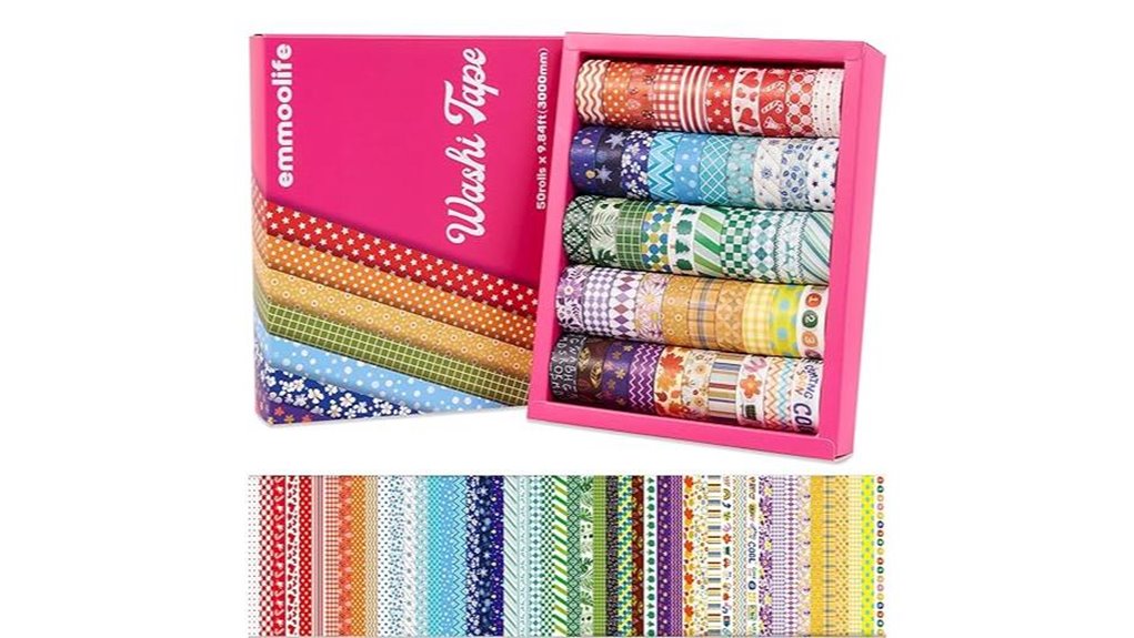 50 roll rainbow washi set