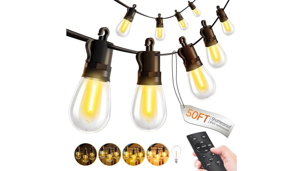 50ft waterproof dimmable led string