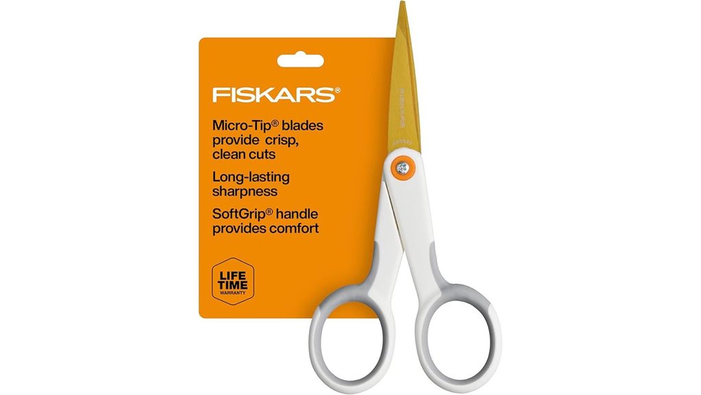 5 inch white gray micro tip scissors