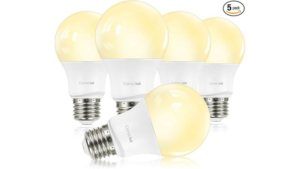 5 pack 3000k dimmable led bulbs